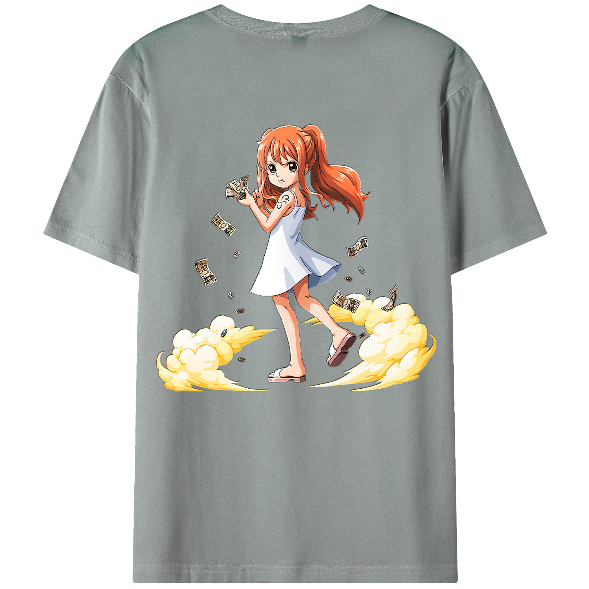 （画像用） ワンピース ナミ ONE PIECE Nami 綿100％ メンズ半袖Tシャツ（バックプリント） 通気性